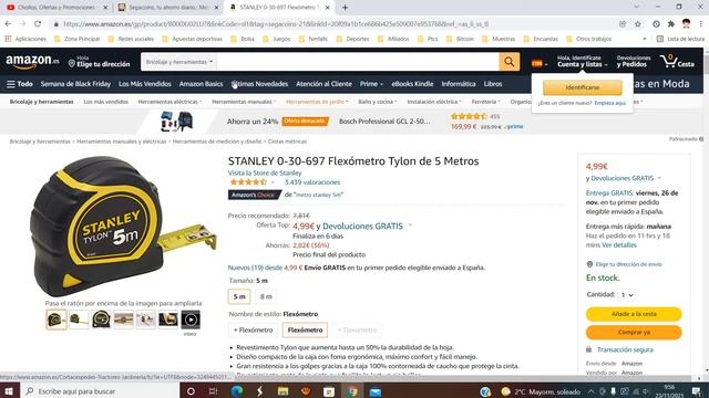 ?¡Oferta Amazon! STANLEY 0-30-697 Flexómetro Tylon 5 Metros barato 5€ ¡36 DTO! Opinión | Descuento? смотреть онлайн