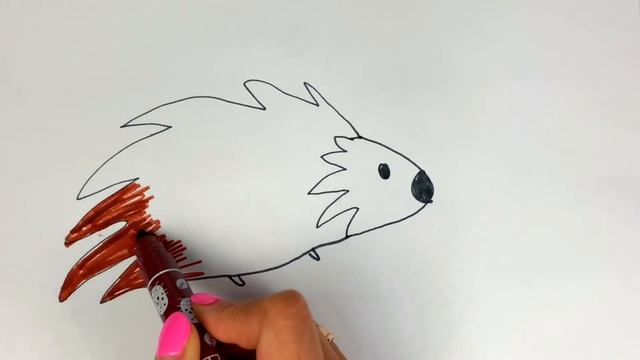 How to draw a Hedgehog for kids | Hedgehog Drawing Lesson | Как нарисовать ежика для детей смотреть онлайн