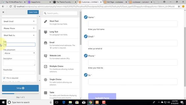 Happy form WordPress plugin in hindi | Amazing Free Form Builder Drag and Drop! смотреть онлайн