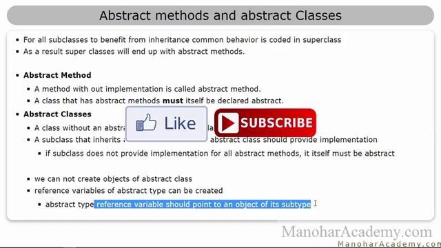 java abstract methods and abstract classes (manohar academy) смотреть онлайн