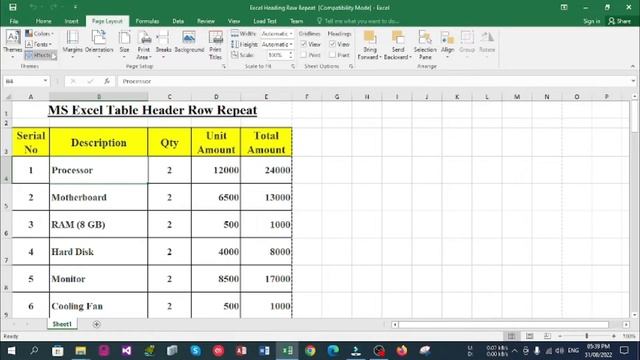 How to Repeat Header Row in MS Excel Table | Bangla Tutorial смотреть онлайн