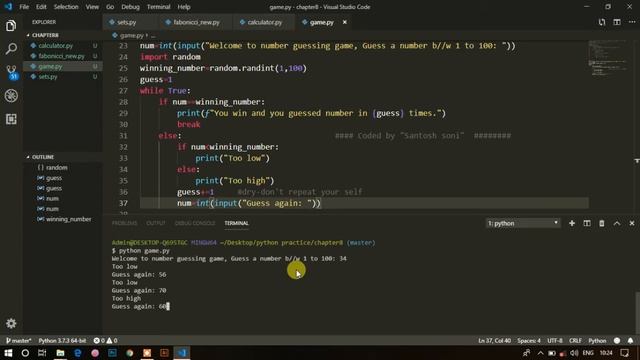 How to make number guessing game in python[short method] смотреть онлайн