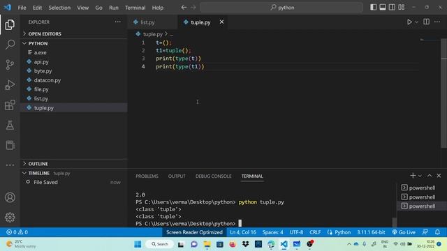 Tuple in Python смотреть онлайн