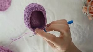 Вязание крючком - Пинетки для зайки в стиле Тильда