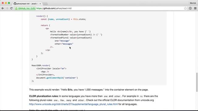 FormatJS + React смотреть онлайн