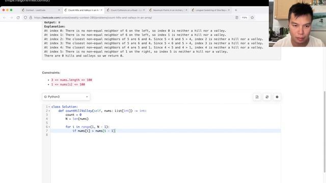 2210. Count Hills and Valleys in an Array (Leetcode Easy) смотреть онлайн