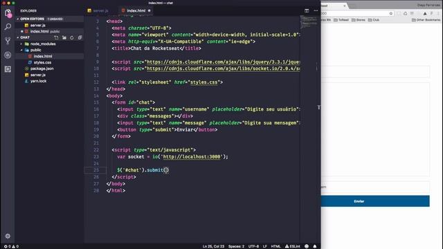 Chat Em Tempo Real Com NodeJS + Socket.io | Diego Fernandes