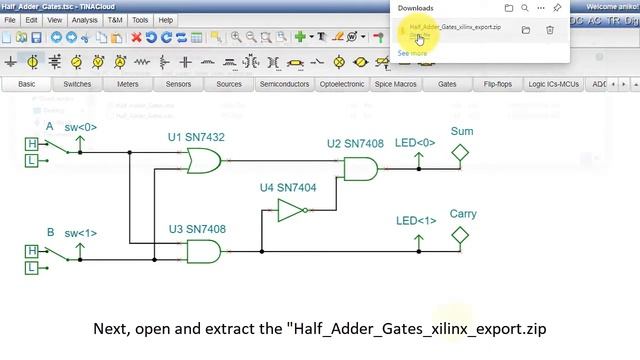 Programming Xilinx FPGA Boards with Schematic Design Entry using TINACloud смотреть онлайн