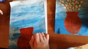 Мастер - класс "Рисуем веточки вербы в вазе"