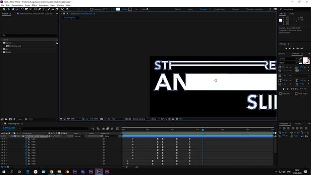 Stretching text animation in After Effects смотреть онлайн