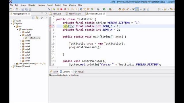 Curso Java para Iniciantes - Aula 10 (Static/Constante/Método,variável e bloco estáticos) смотреть онлайн