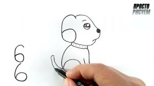 66 Рисуем плачущую собаку из цифр