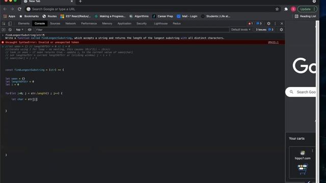 Sliding Window Algorithm, findLongestSubstring, FASTEST TIME COMPLEXITY - Javascript смотреть онлайн