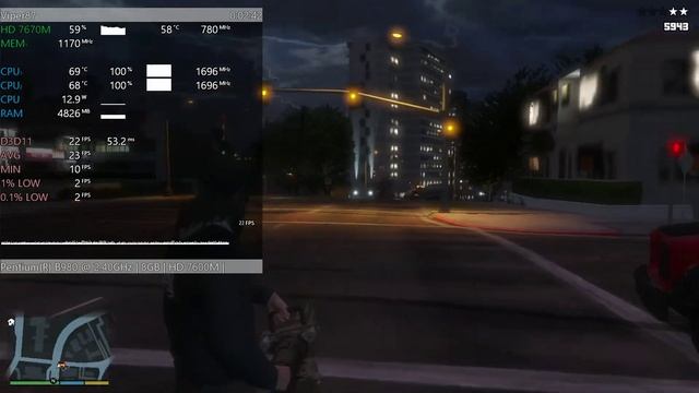 Pentium B980 + Radeon HD 7670M = GTA V смотреть онлайн