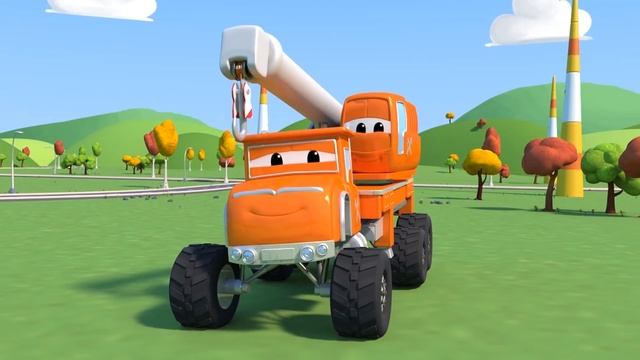 Monster Town - Monster Truck Fire Truck helps the Monster Trucks Cranes ! Monster Truck of Car City смотреть онлайн