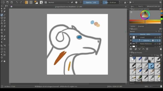 Krita 4.0 Tutorial: Using The Colorize Mask To Quickly Color Lineart