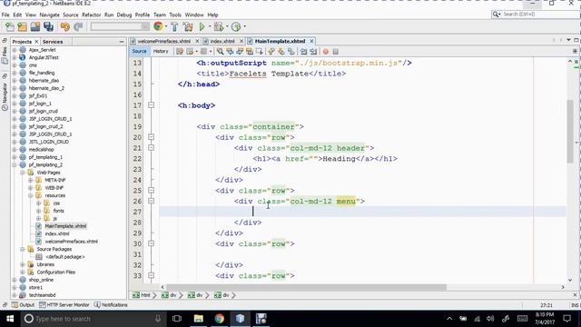 JSF custom template using Bootstrap смотреть онлайн