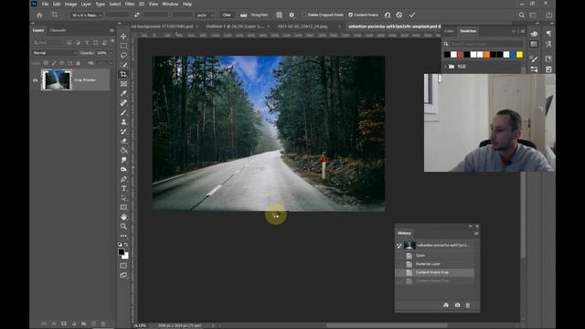фишки фотошопа crop tool , растяни свое фото с заполнением фишки инструментов фотошопа смотреть онлайн
