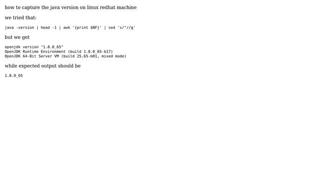 Unix & Linux: How to capture the java version on linux machine? смотреть онлайн