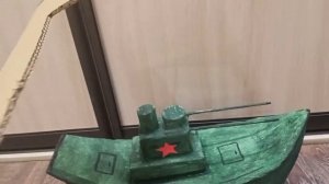 Военный корабль из картона. Поделка на 23 февраля или 9 мая.