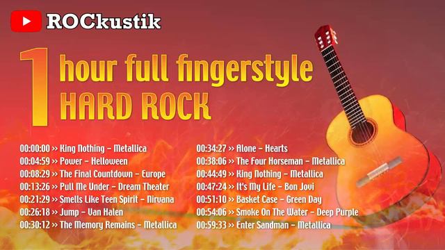 1 HOUR FULL FINGERSTYLE HARD ROCK !!!!! FINGERSTYLE CLASSIC GUITAR !!!