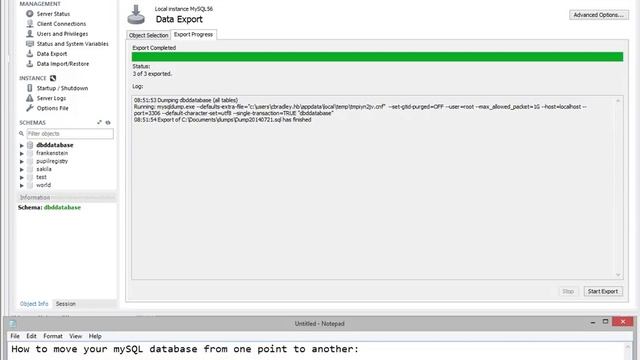 Transfer a MySQL database without use of internet with Workbench смотреть онлайн