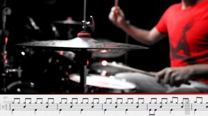 AC/DC - Hells Bells - Drum Cover (with scrolling Drum sheet)