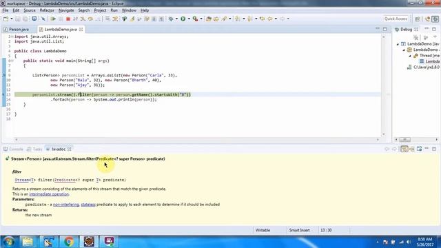How to filter the personList? - startswith method | Lambda expression in Java смотреть онлайн