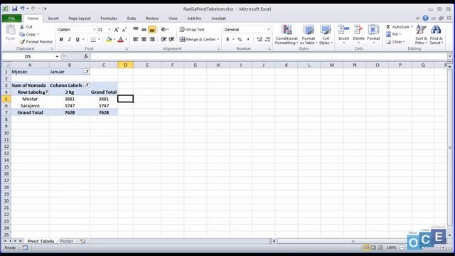 Kako raditi sa Pivot Tabelom (Excel 2010) смотреть онлайн