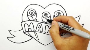 Как нарисовать рисунок для МАМЫ. Красивый рисунок Маме.Рисунок для срисовки Маме на праздник. #546