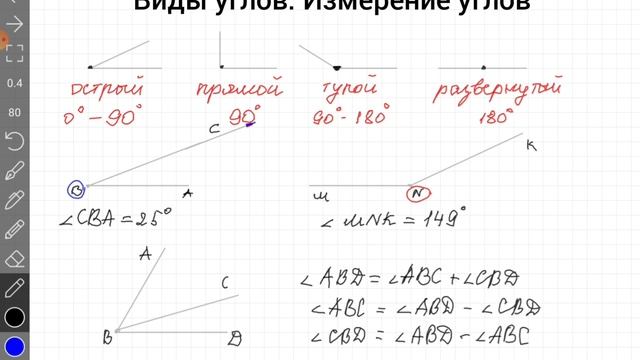 Виды углов. Измерение углов. 5 класс смотреть онлайн