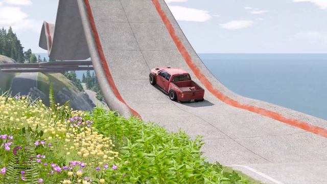 Flatbed Trailer Truck Potholes Transport Car Rescue - Cars vs Deep Water - BeamNG.drive #22 смотреть онлайн