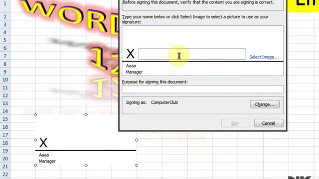 Lesson 61 The Signature Line Microsoft Office Excel 2007 2010 free Educational video Training Tutor смотреть онлайн