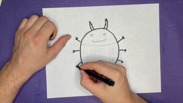 Как нарисовать Жука Легко/ Рисование для детей смотреть онлайн