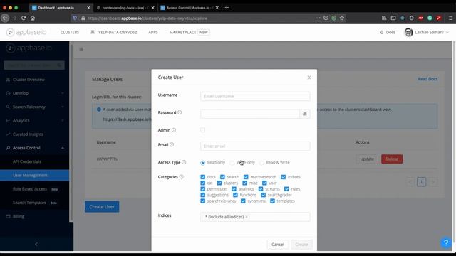 User management control plane for Elasticsearch and appbase.io смотреть онлайн