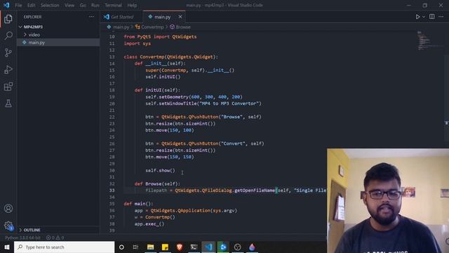 Python Convert Mp4 to Mp3 File | PyQT5 | Beginners | GUI App | PYTHON | HINDI смотреть онлайн