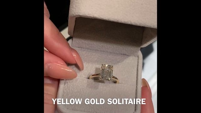 3.2 ct Emerald Cut Diamond Yellow Gold Ring смотреть онлайн