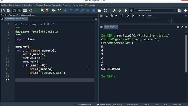 ??Como CREAR una CUENTA REGRESIVA en ??PYTHON?? con CICLO FOR смотреть онлайн