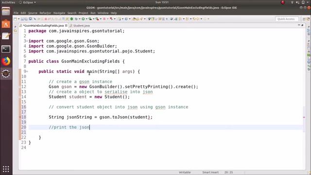 Gson Tutorial | Excluding Fields from Json Serilization смотреть онлайн