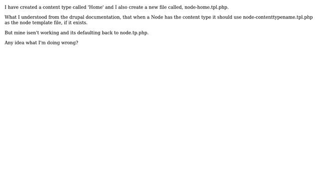 Drupal: Custom node tpl being ignored смотреть онлайн