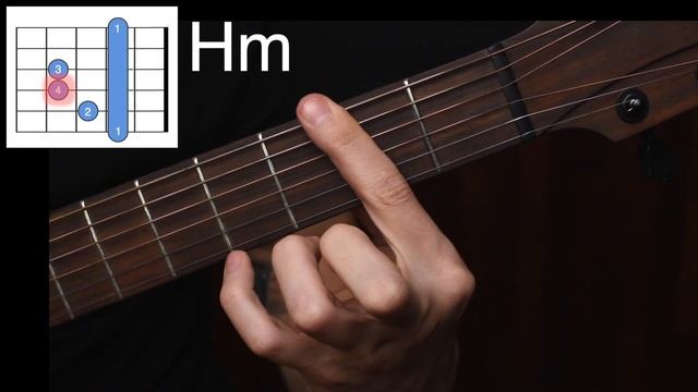 Как играть аккорд Bm (Hm) на гитаре? Си минор смотреть онлайн