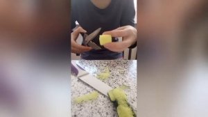 Проверка лайфхака! Спонж из губки для мытья посуды?!? Спонж своими руками, в домашних условиях...