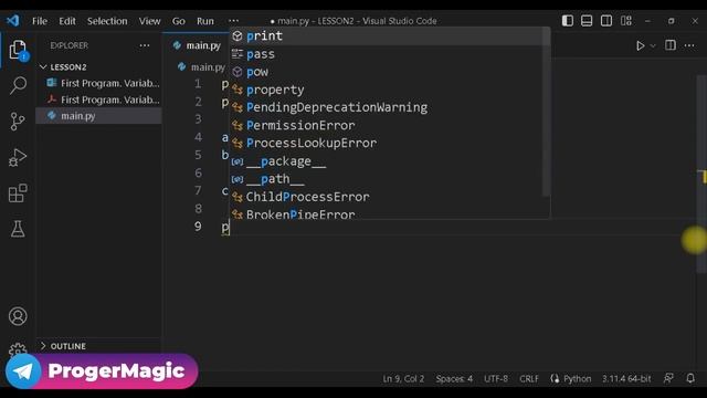 [PYTHON] Lesson #2. Hello World. Variables. Print - [ПИТОН] Урок №2. Привет мир. Переменные. Печать смотреть онлайн