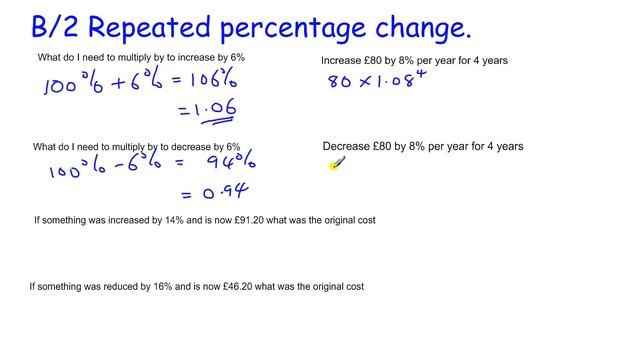 GCSE Core Maths Skills revision B/2 repeated percentage change and compound interest смотреть онлайн