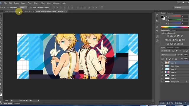 Designing Vocaloid Facebook Cover tutorial - Blue Heart смотреть онлайн