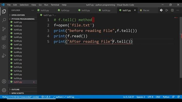 Python | Lecture 57 - File f.Tell() & f.Close() смотреть онлайн