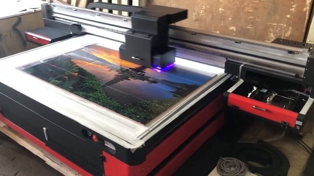 Широкоформатный УФ принтер FS-1610uv фотопечать c выборочным лаком на керамической плитке смотреть онлайн