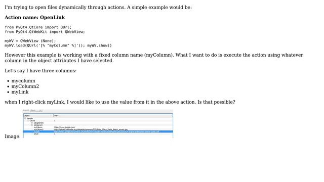 GIS: QGIS actions - get currently selected attribute column (with python?) смотреть онлайн