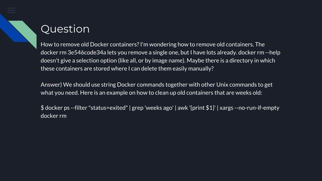 How to remove old Docker containers? смотреть онлайн