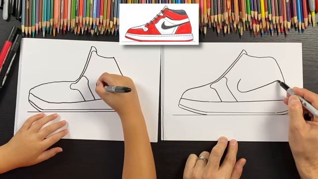 How to Draw AIR JORDAN 1 Shoes (Fun Beginner Lesson) Nike Sneakers смотреть онлайн